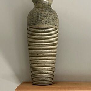 Textured Gray and Cream Vase